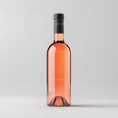 Elegant Rose Wine Bottle on Minimalist Background