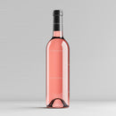 Elegant Rose Wine Bottle on Gray Background
