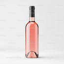 Elegant Rosé Wine Bottle on White Background