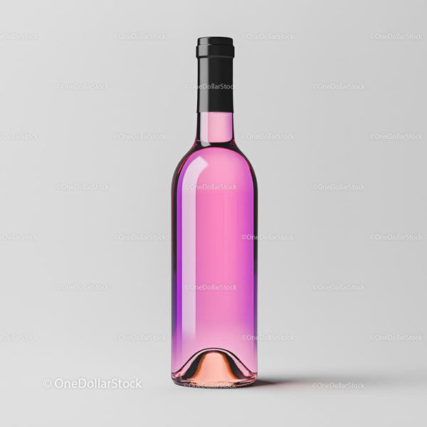 Elegant Pink Wine Bottle with Gradient Design