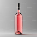 Elegant Rosé Wine Bottle on Minimalist Gray Background