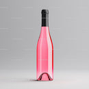 Elegant Pink Wine Bottle on Gray Background