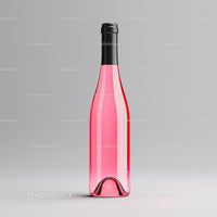 Elegant Pink Wine Bottle on Gray Background