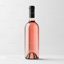 Elegant Rose Wine Bottle on White Background