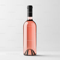 Elegant Rose Wine Bottle on White Background