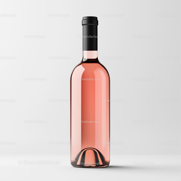 High-Res Grey Background Rosé Wine Shot