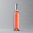 Elegant Rosé Wine Bottle on Gray Background