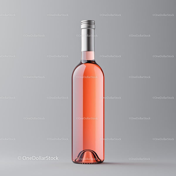 Stylish Rosé Bottle on Subtle Grey for Branding