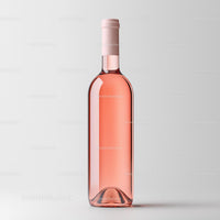 Elegant Rose Wine Bottle on Minimalist Background