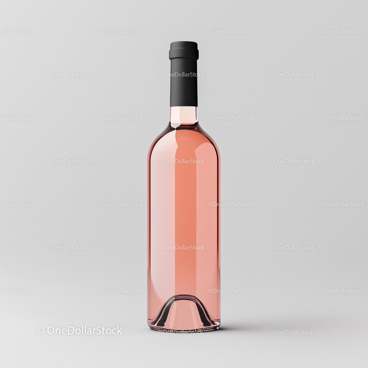 Elegant Product Mockup of Rose Wine Bottle