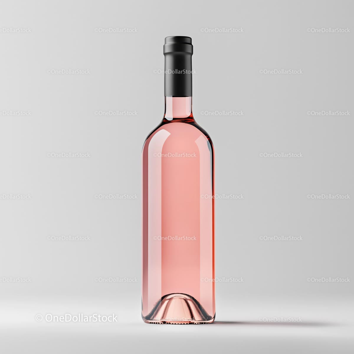 Elegant Rosé Wine Bottle in Minimalist Setting