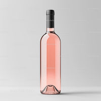 Minimalist Rosé Wine Bottle on Gray Background