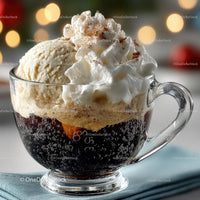 Coffee Dessert with Whipped Cream and Vanilla Ice Cream