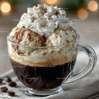 Indulgent Coffee with Ice Cream and Whipped Cream Topping