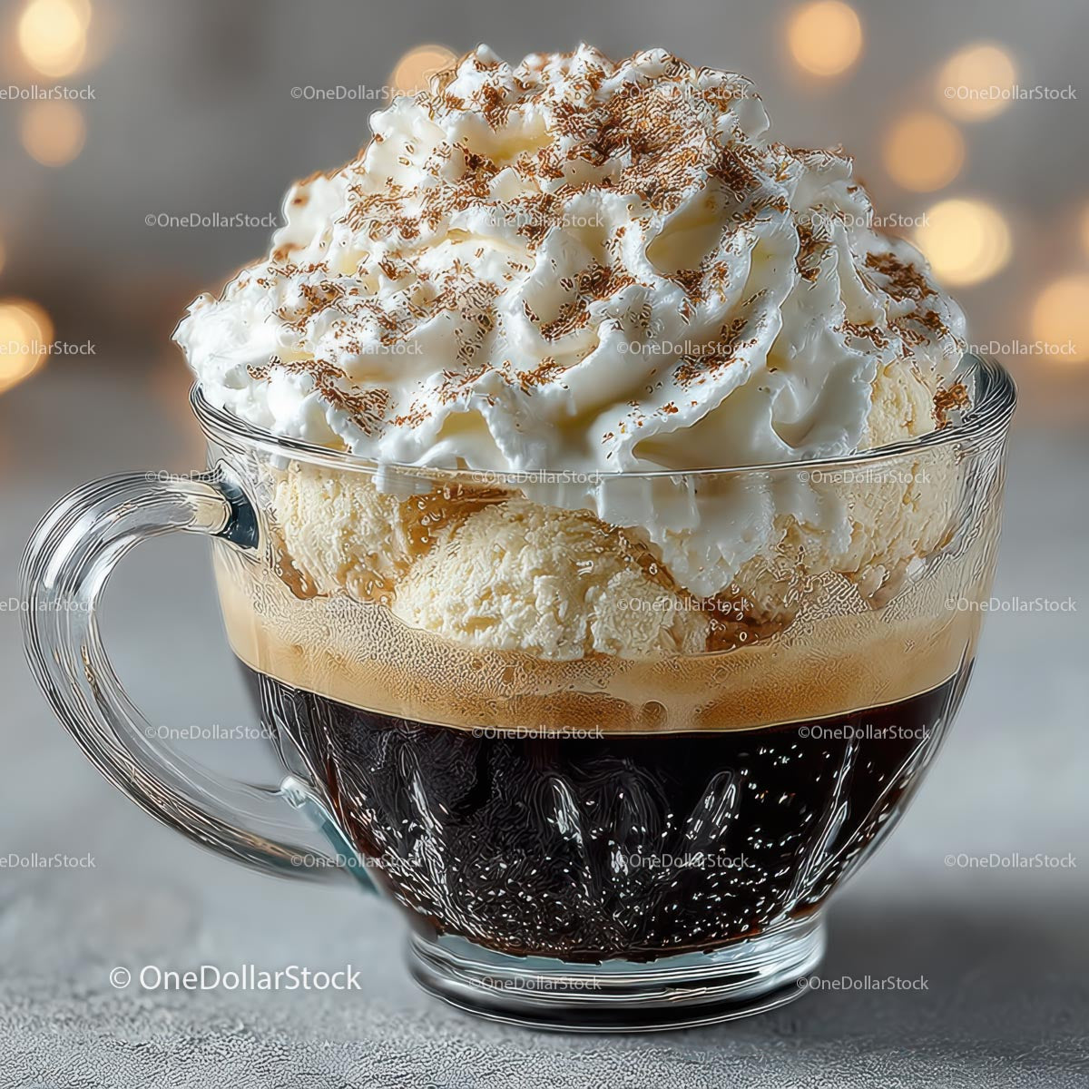 Luxurious Coffee with Whipped Cream Topping