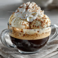 Delicious Affogato with Whipped Cream and Cinnamon
