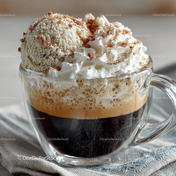 Indulgent Coffee with Whipped Cream and Ice Cream