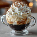 Indulgent Coffee with Whipped Cream in Glass Cup