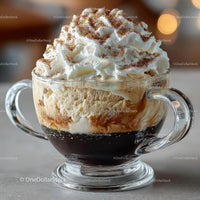 Indulgent Coffee with Whipped Cream in Glass Cup