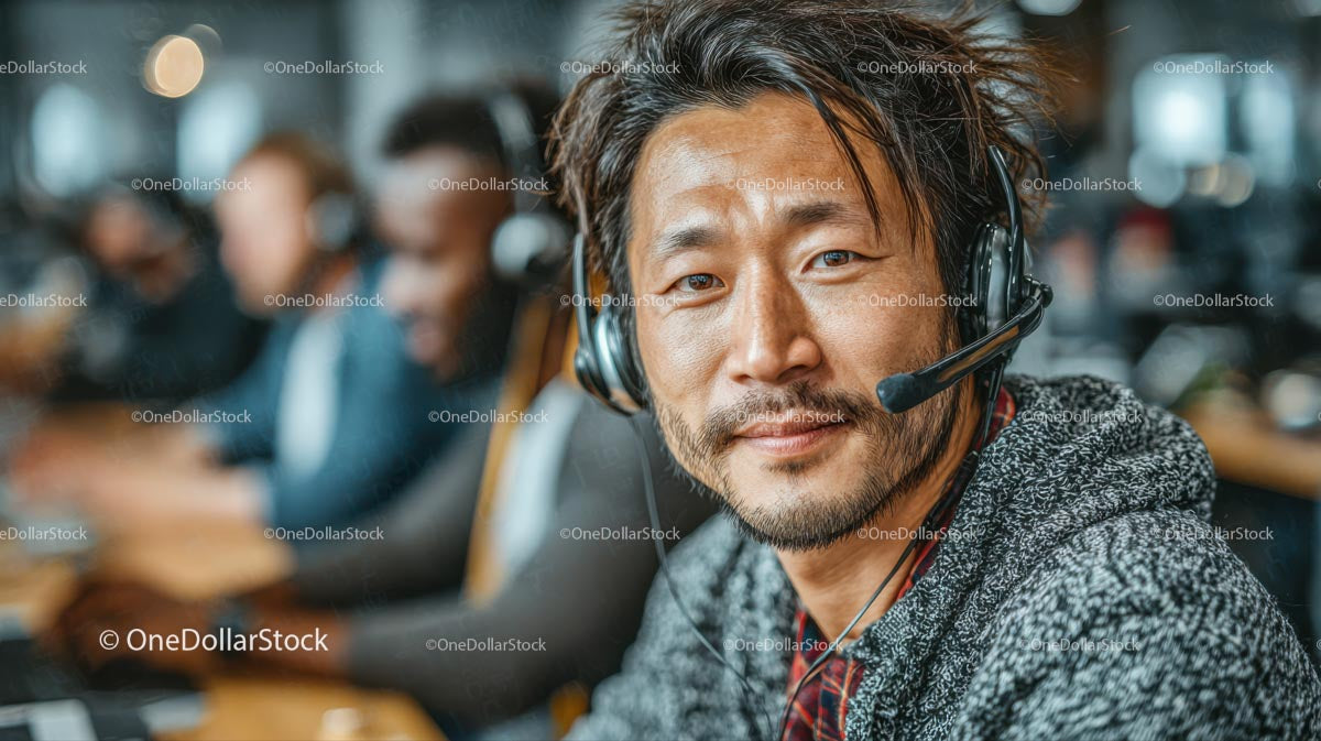 Friendly Customer Support Specialist with Headset