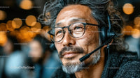 Mature Man with Headset Providing Customer Support