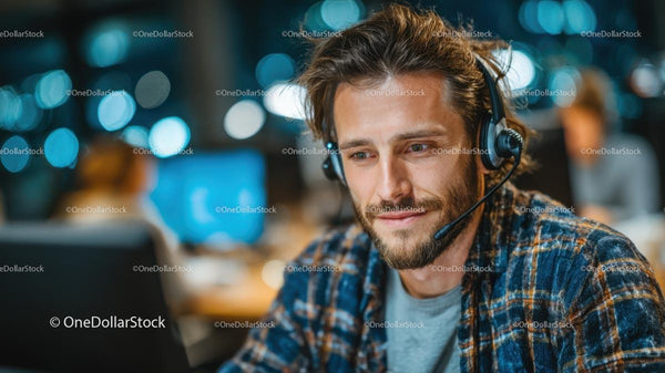 Smiling Customer Service Representative with Headset