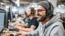 Smiling Customer Service Agent with Headset in Office