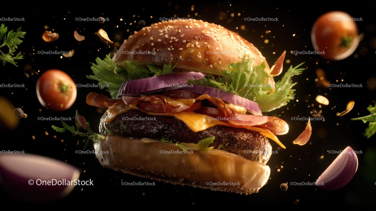 Burger gourmet z chrupiącym bekonem i rozpływającym się serem