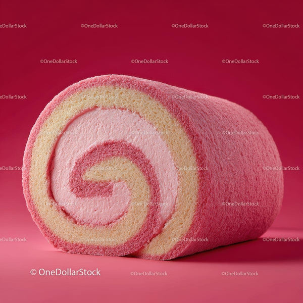 Delicious Strawberry Swiss Roll in Pink Hue