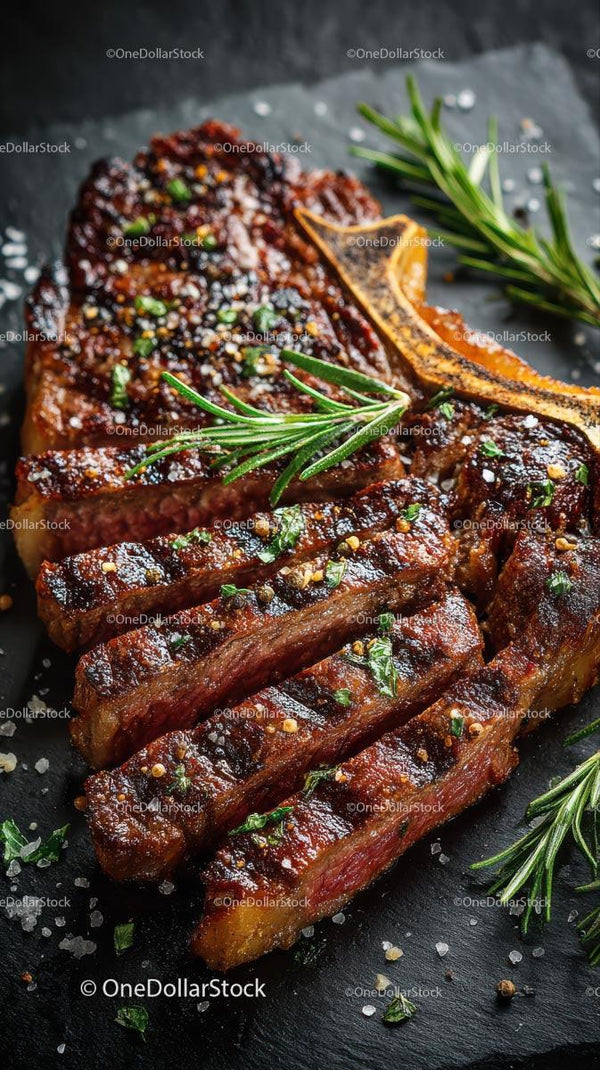 Grilled Bone-In Ribeye Steak with Rosemary