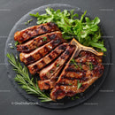 Grilled T-Bone Steak with Fresh Rosemary and Arugula