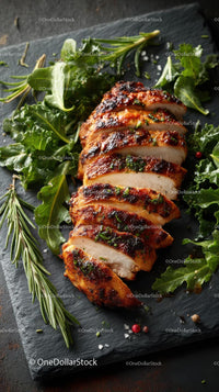Grilled Chicken Breast with Fresh Rosemary and Kale