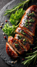 Grilled Sausage with Rosemary and Fresh Lettuce