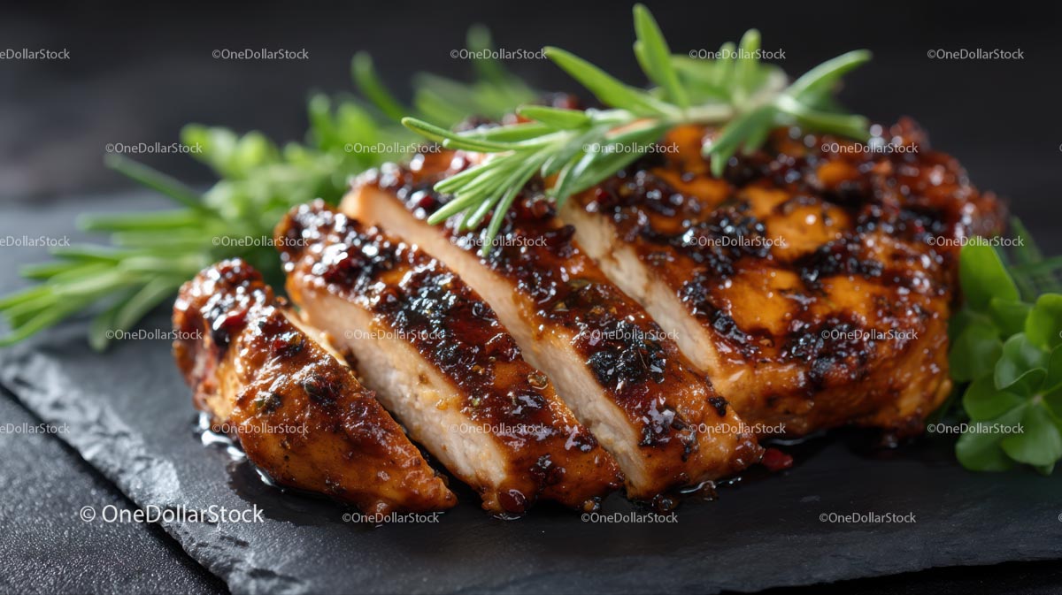 Succulent Grilled Chicken with Rosemary Garnish