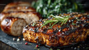 Grilled Steak with Rosemary and Peppers