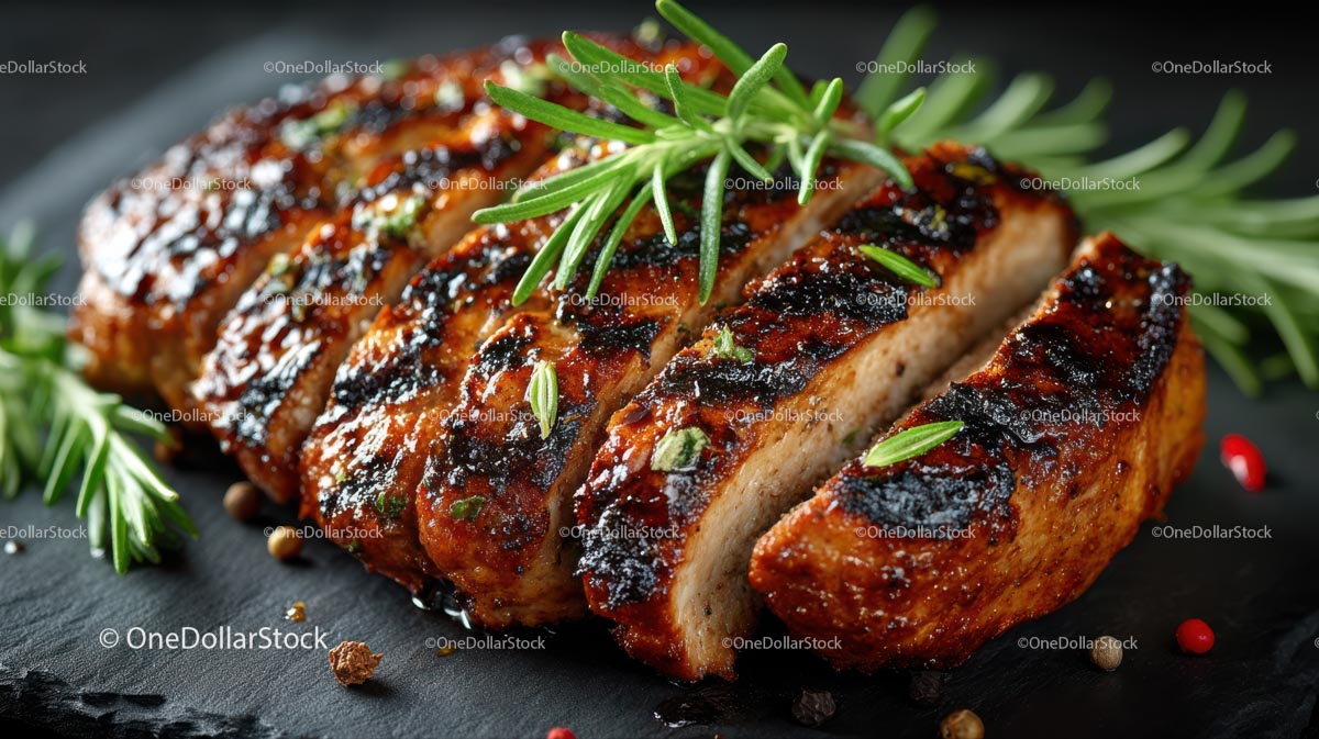 Grillowana pierś z kurczaka z dodatkiem świeżego rozmarynu
