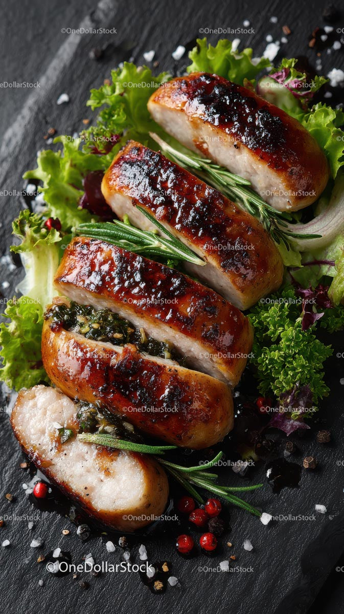 Grillowany kurczak faszerowany rozmarynem i zieleniną