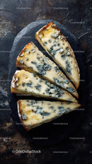 Gourmet Blue Cheese Slices on Slate Board
