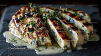 Grilled Blue Cheese Slices with Fresh Herb Garnish