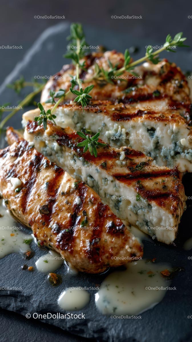 Grilled Chicken with Blue Cheese and Thyme