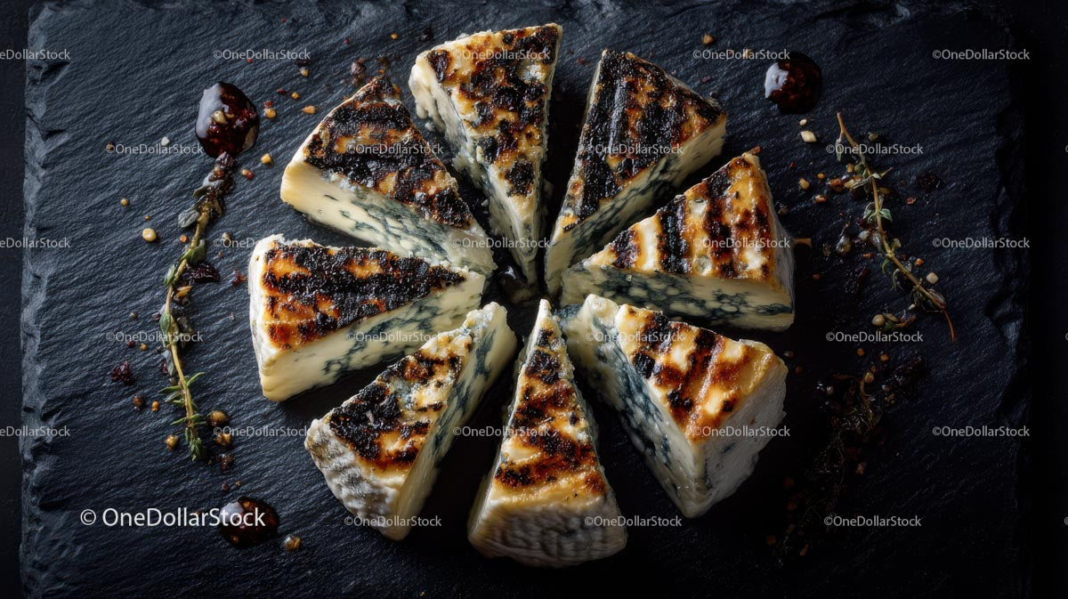 Kawałki sera pleśniowego Gourmet na talerzu łupkowym