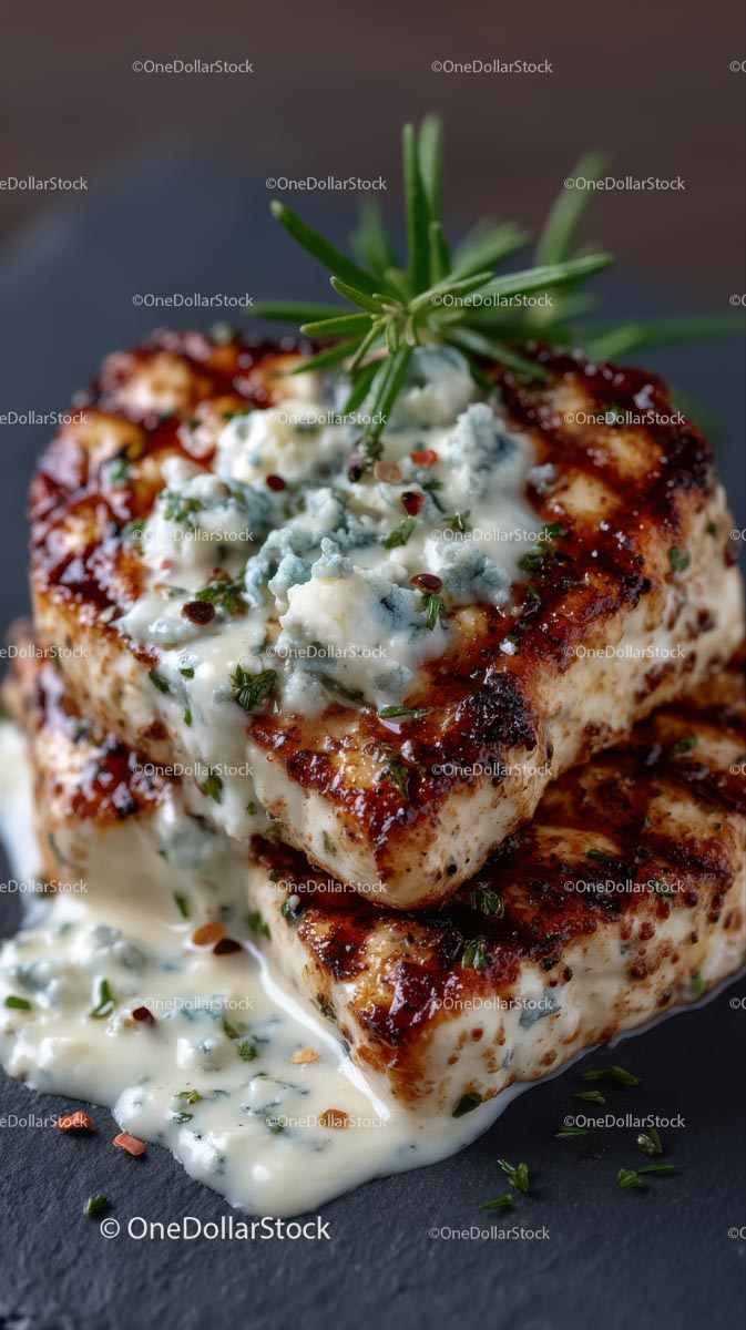 Grilled Chicken with Blue Cheese and Rosemary