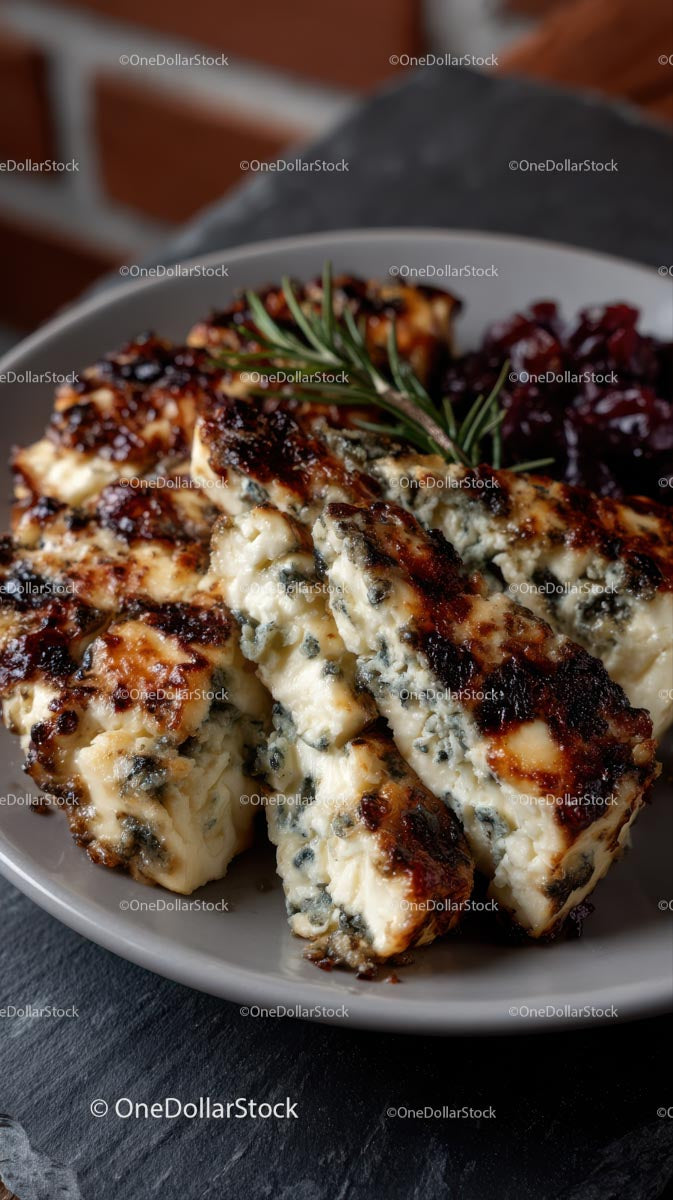 Grilled Cheese with Blue Cheese and Rosemary Garnish