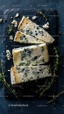 Artisanal Blue Cheese with Thyme on Slate