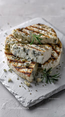 Grilled Blue Cheese with Fresh Rosemary on Plate