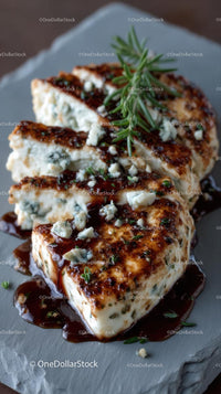 Grilled Blue Cheese with Rosemary and Sauce
