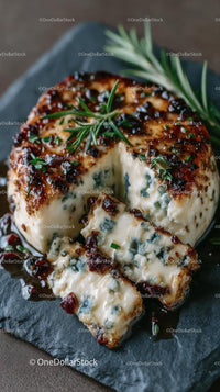 Gourmet Blue Cheese with Rosemary Garnish