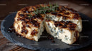 Gourmet Blue Cheese with Rosemary Garnish on Slate Platter