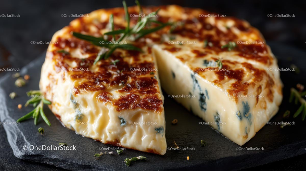 Gourmet Blue Cheese on Dark Slate Plate