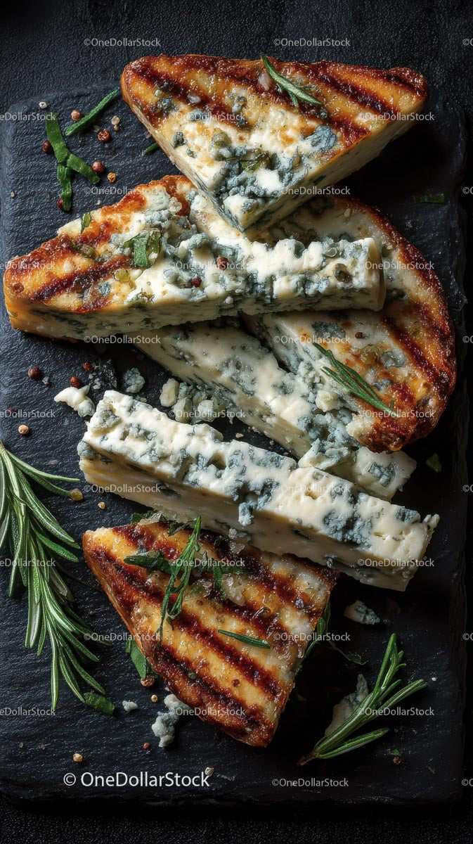Gourmet Grilled Blue Cheese with Fresh Rosemary